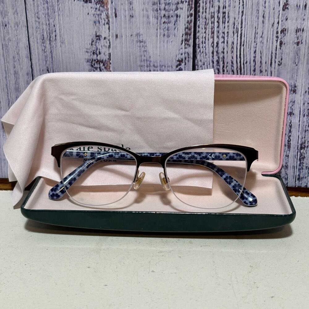 Kate Spade Brienna Women’s Eyeglass Frames 50-17-140 Brown Blue Half Rim
